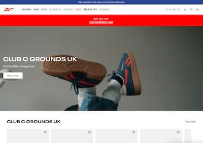 Screenshot from Reebok Europe project